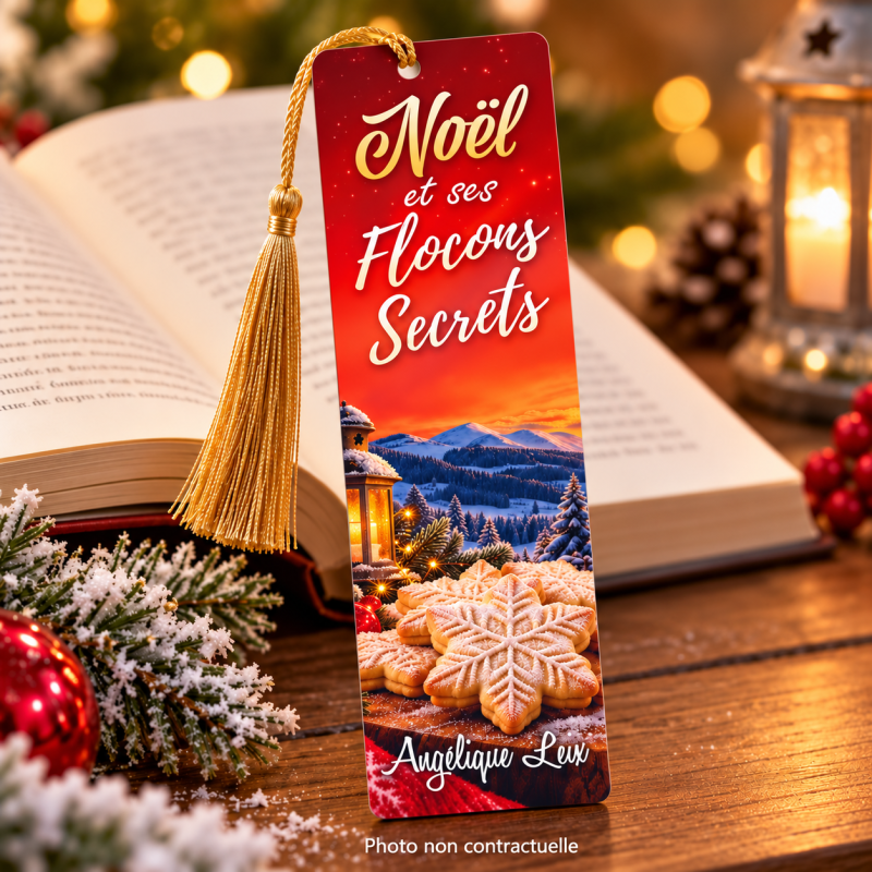 Marque-page plastifié "Noël et ses Flocons Secrets"